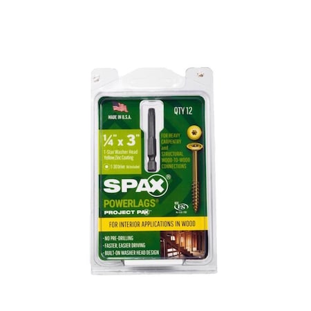 Spax SPAX PowerLags 1/4 in. in. X 3 in. L T-30 Washer Head Serrated Construction Screws 45810207007643